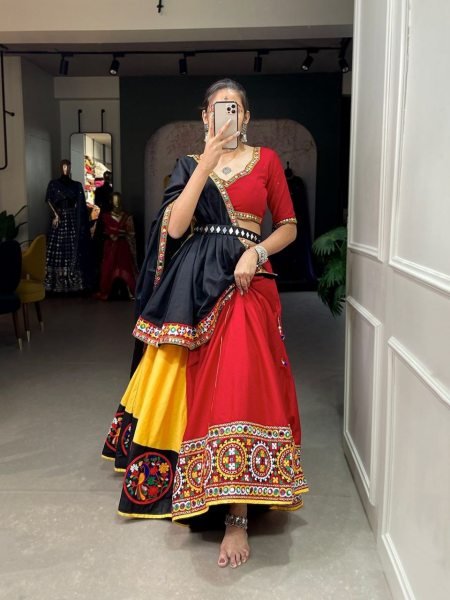 Gamthi And Mirror Work Navratri Lehenga Choli Collection  Navratri Lehnega Choli