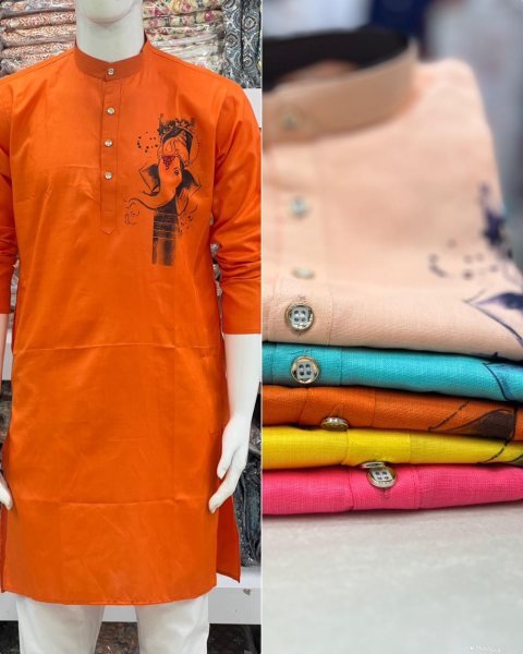 Ganpati festival Sepical Printed mens kurta Collection  Kurta Pajama Wholesale