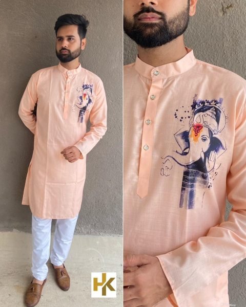 Ganpati festival Sepical Printed mens kurta Collection  Kurta Pajama Wholesale