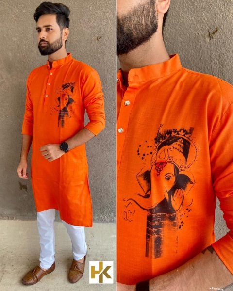 Ganpati festival Sepical Printed mens kurta Collection  Kurta Pajama Wholesale