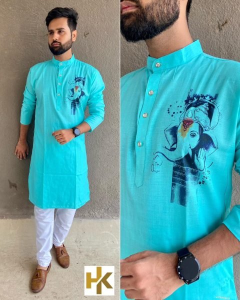 Ganpati festival Sepical Printed mens kurta Collection  Kurta Pajama Wholesale