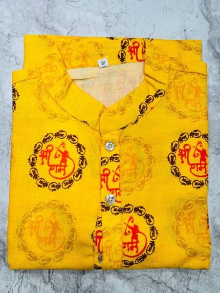  Ganpati Speical Cotton Slub with Digital Print Men s God Print kurta with Payjama Kurta Pajama Wholesale