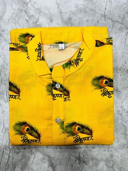  Ganpati Speical Cotton Slub with Digital Print Men s God Print kurta with Payjama Kurta Pajama Wholesale