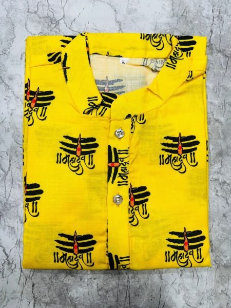  Ganpati Speical Cotton Slub with Digital Print Men s God Print kurta with Payjama Kurta Pajama Wholesale