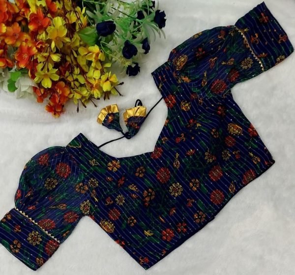 Georgette Croched Digital Print Fancy Blouse Collection  Blouse Collection