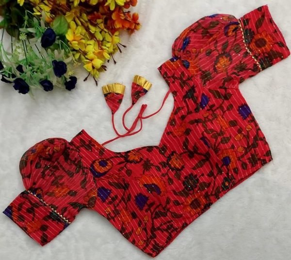 Georgette Croched Digital Print Fancy Blouse Collection  Blouse Collection
