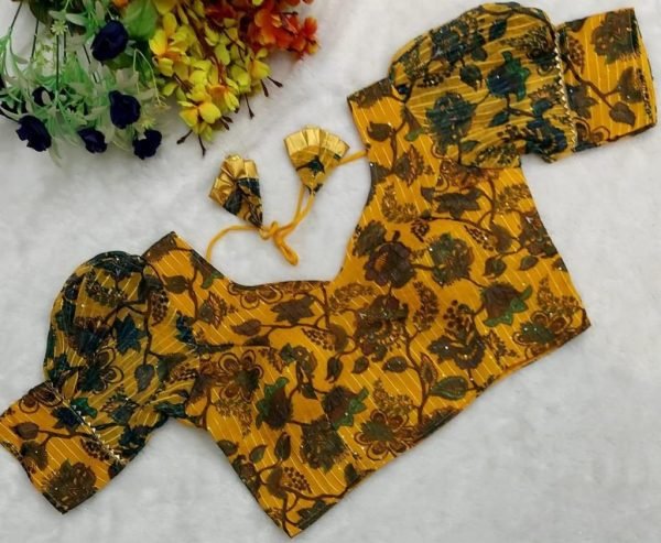Georgette Croched Digital Print Fancy Blouse Collection  Blouse Collection