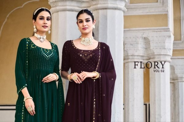 Georgette Embroidered Anarkali Kurta With Palazzo And Dupatta  3 Piece Kurti Set