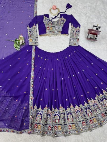 Georgette Lehenga Set Wedding & Partywear with Dori, Sequin & Lace Work Buy Online from Trusted Supplier in India Designer Lehenga Choli