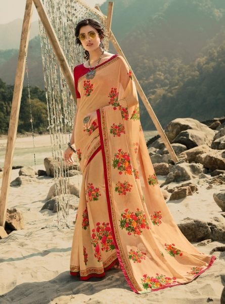 Georgette Printed Saree Georgette Sarees Wholesale