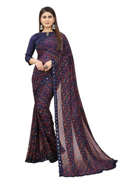 Georgette Printed Saree Georgette Sarees Wholesale