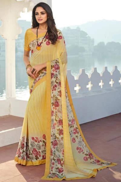 Georgette Printed Saree Georgette Sarees Wholesale