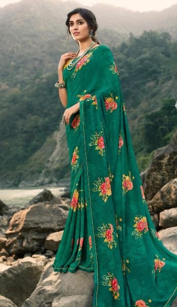 Georgette Printed Saree Georgette Sarees Wholesale