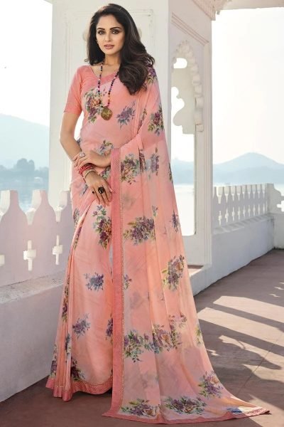 Georgette Printed Saree Georgette Sarees Wholesale