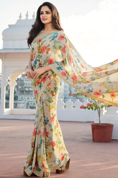 Georgette Printed Saree Georgette Sarees Wholesale