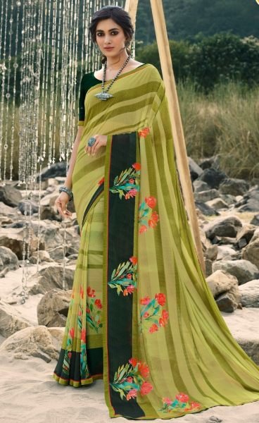Georgette Printed Saree Georgette Sarees Wholesale