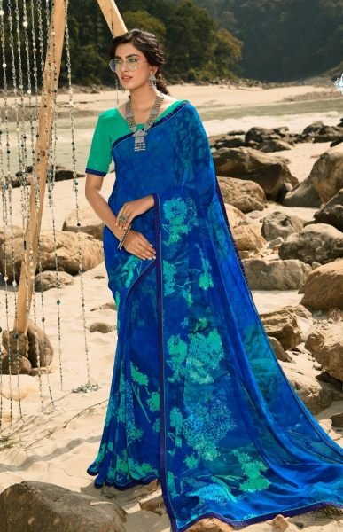 Georgette Printed Saree Georgette Sarees Wholesale