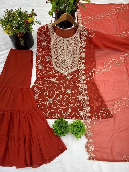 Georgette Wholesale Readymade Sharara Suit For Festival Wear Ready To Wear Collection