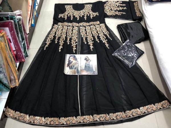 Georgette With coding Embroidery work Long anarakali  collection  Anarakali Gown Wholesale
