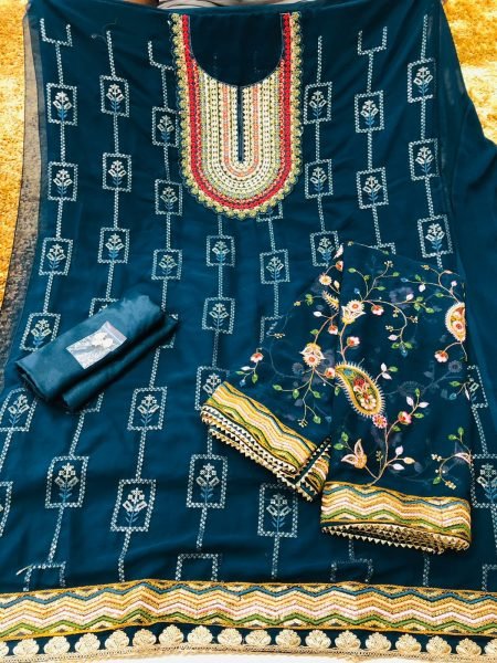 Georgette With Embrodery Plazzo Suit Collection In Wholsale Rate Designer Plazzo Salwar Suits Wholesale