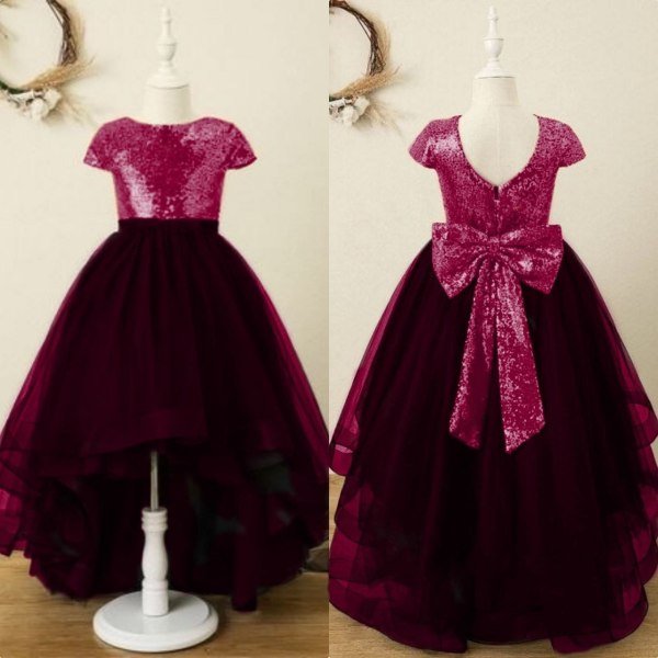 Girl Wear Net Sequencing Work Pattern Gown  Girls Wear