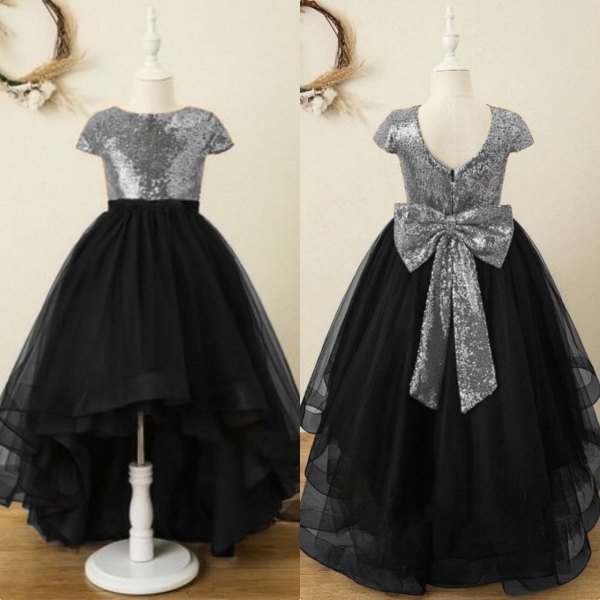 Girl Wear Net Sequencing Work Pattern Gown  Girls Wear
