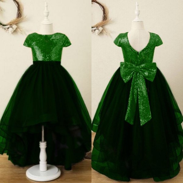 Girl Wear Net Sequencing Work Pattern Gown  Girls Wear
