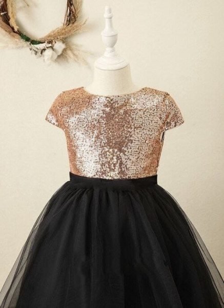 Girl Wear Net Sequencing Work Pattern Gown  Girls Wear