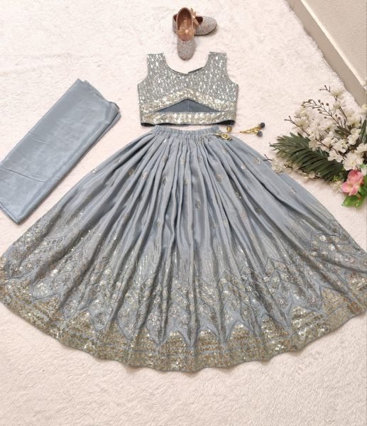 Girls Special Embroidered Faux Georgette Lehenga Choli  Girls Wear