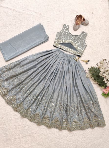 Girls Special Embroidered Faux Georgette Lehenga Choli  Girls Wear