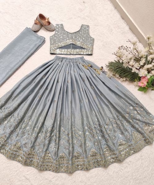 Girls Special Embroidered Faux Georgette Lehenga Choli  Girls Wear