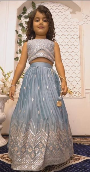 Girls Special Embroidered Faux Georgette Lehenga Choli  Girls Wear