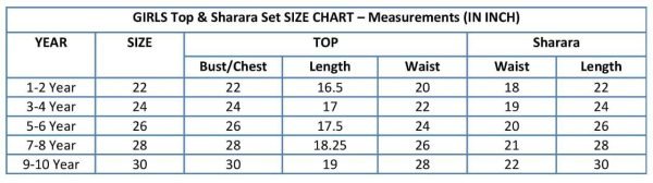 Girls  Wear Sky Blue Sharara Set  Girls Wear
