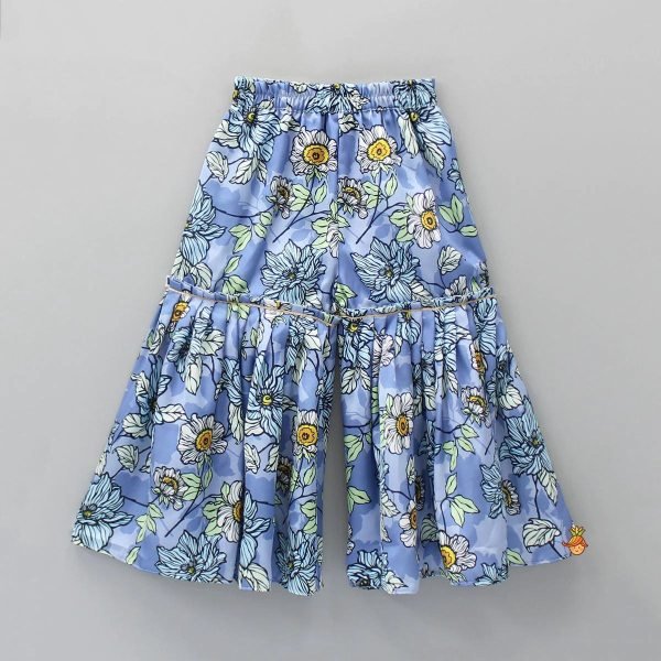Girls  Wear Sky Blue Sharara Set  Girls Wear