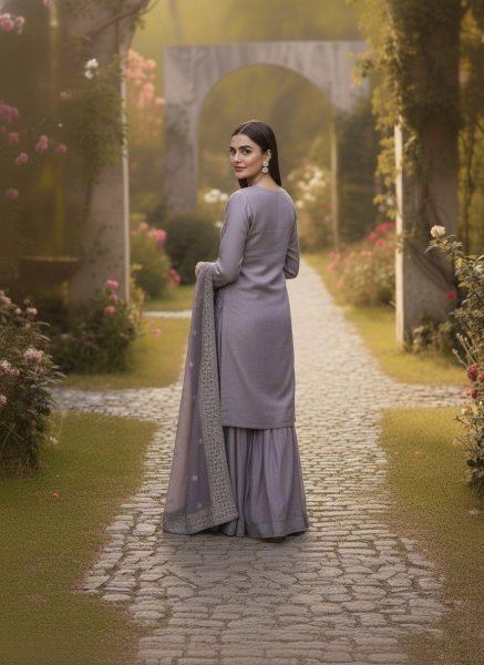 Glamorous Jimmy Choo Embroidered Beads Work Sharara Suit for Boutiques Buyers Ready To Wear Collection