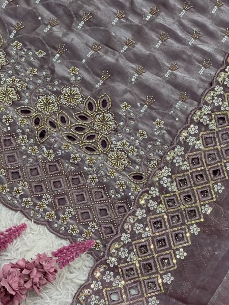 Glamorous Jimmy Choo Embroidered Beads Work Sharara Suit for Boutiques Buyers Ready To Wear Collection
