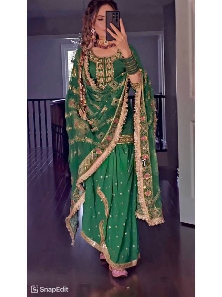 Glamorous Look Party Wear Faux Georgette With Embroidery Work Top Dhoti With Dupatta  Ready To Wear Collection