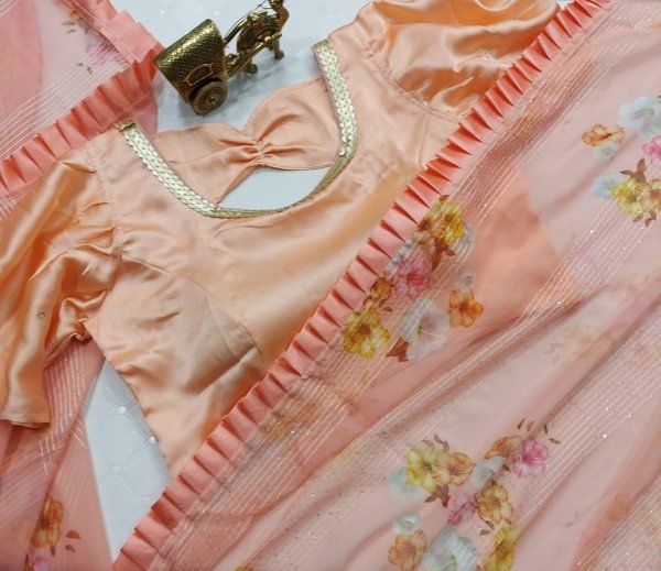 Glorious Georgette With Sequence Work Saree For Women Georgette Sarees Wholesale