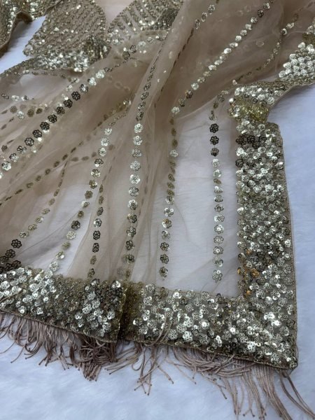 glorious net embroidered saree with blouse wholesale export Net Sarees Wholesale