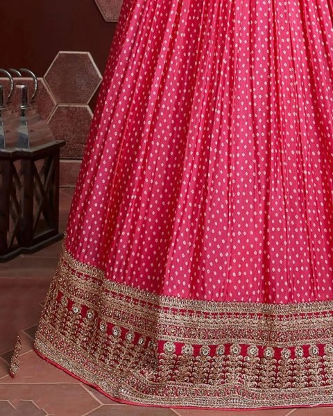 Glow in Rose Designer Silk Lehenga Choli with Ruffle Dupatta   Festive Detailing Designer Lehenga Choli