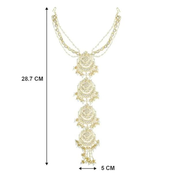 Gold Plated Kundan Pearl Paranda Bridal Hair Choti for Wedding &  Festive Look Fashion Accessories Wholesale