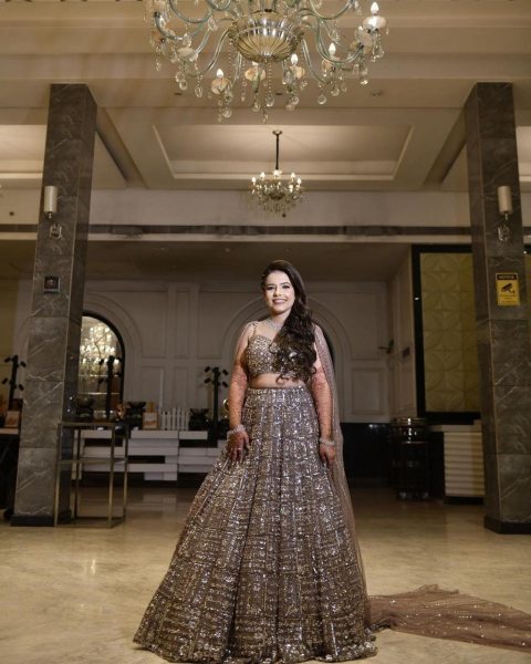 Golden Color Soft Net Wedding Wear Designer Lehenga Bollywood Lehenga Choli