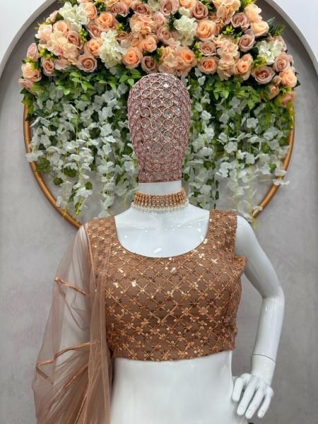 Golden Color Soft Net Wedding Wear Designer Lehenga Designer Lehenga Choli