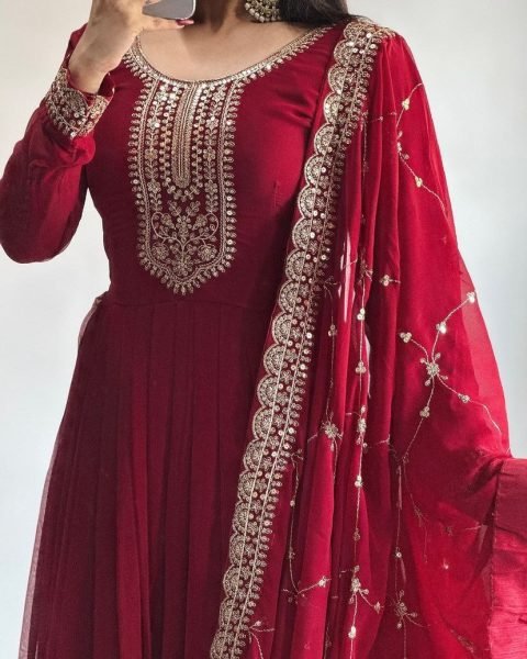  GORGEOUS DESIGNER ANARKALI GOWN WITH DUPATTA SET Ready To Wear Collection