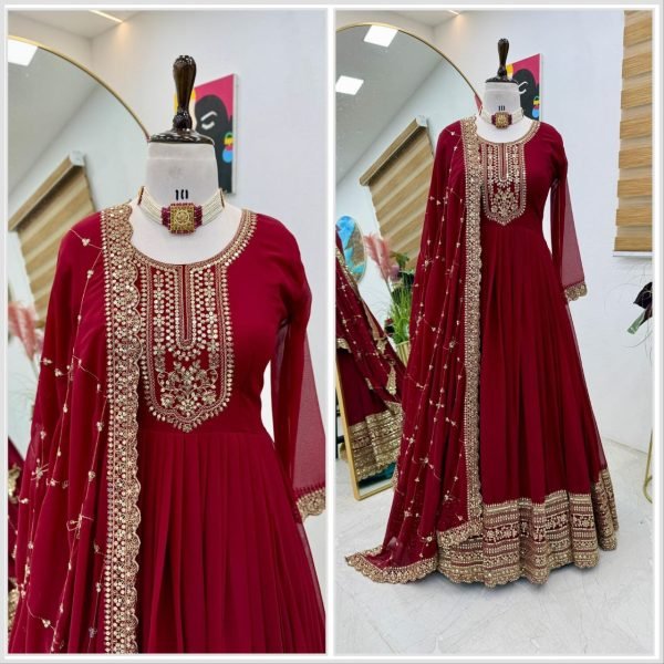  GORGEOUS DESIGNER ANARKALI GOWN WITH DUPATTA SET Ready To Wear Collection