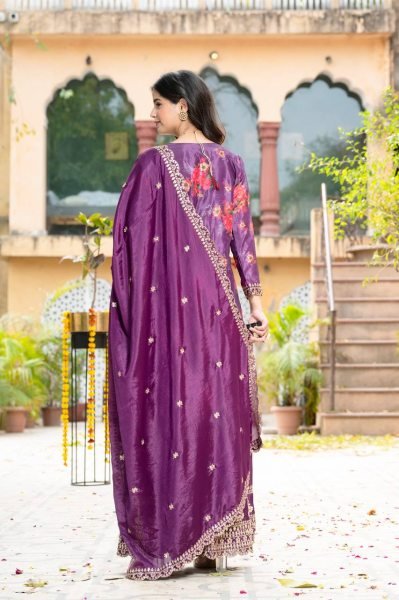 Graceful Chinon Silk Kurti Plazo Set with Dupatta for Women in Best Price  Ready To Wear Collection