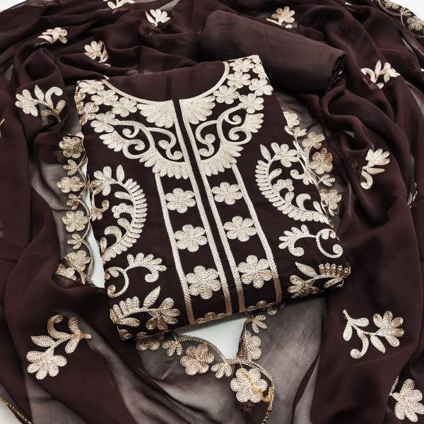 Graceful Georgette Work Drees MAterial Collection At Wholesale Rate Color Set Matching Dress Material Wholesale