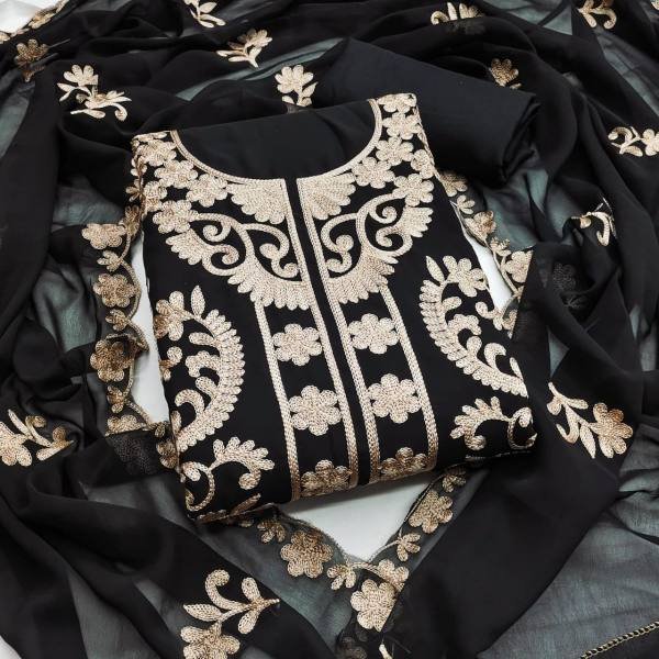 Graceful Georgette Work Drees MAterial Collection At Wholesale Rate Color Set Matching Dress Material Wholesale