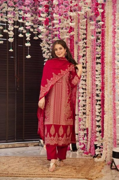 Graceful Straight Cut Suit     Shimmer Fabric with Subtle Stock Work Dupatta  Straight Cut Long Kurtis