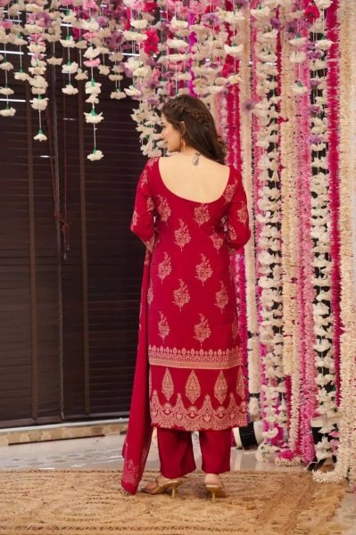 Graceful Straight Cut Suit     Shimmer Fabric with Subtle Stock Work Dupatta  Straight Cut Long Kurtis